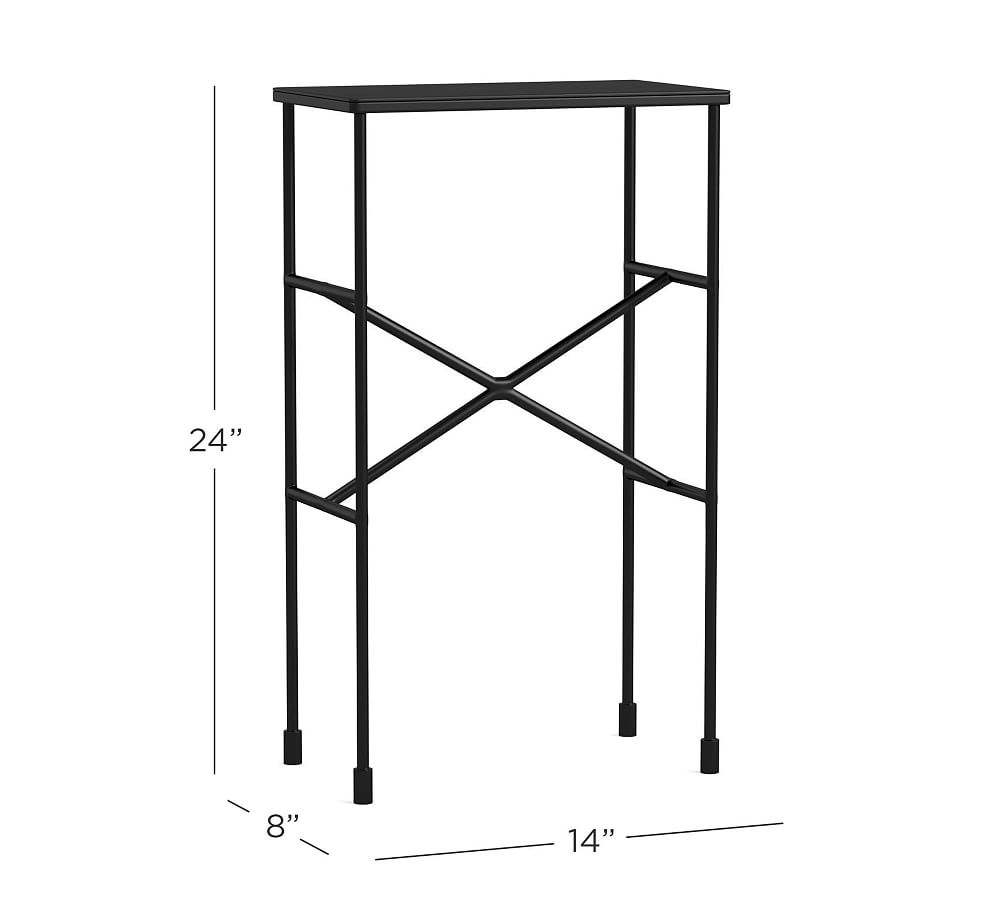 Pottery Barn Zane Rectangular Metal Accent Table (14")