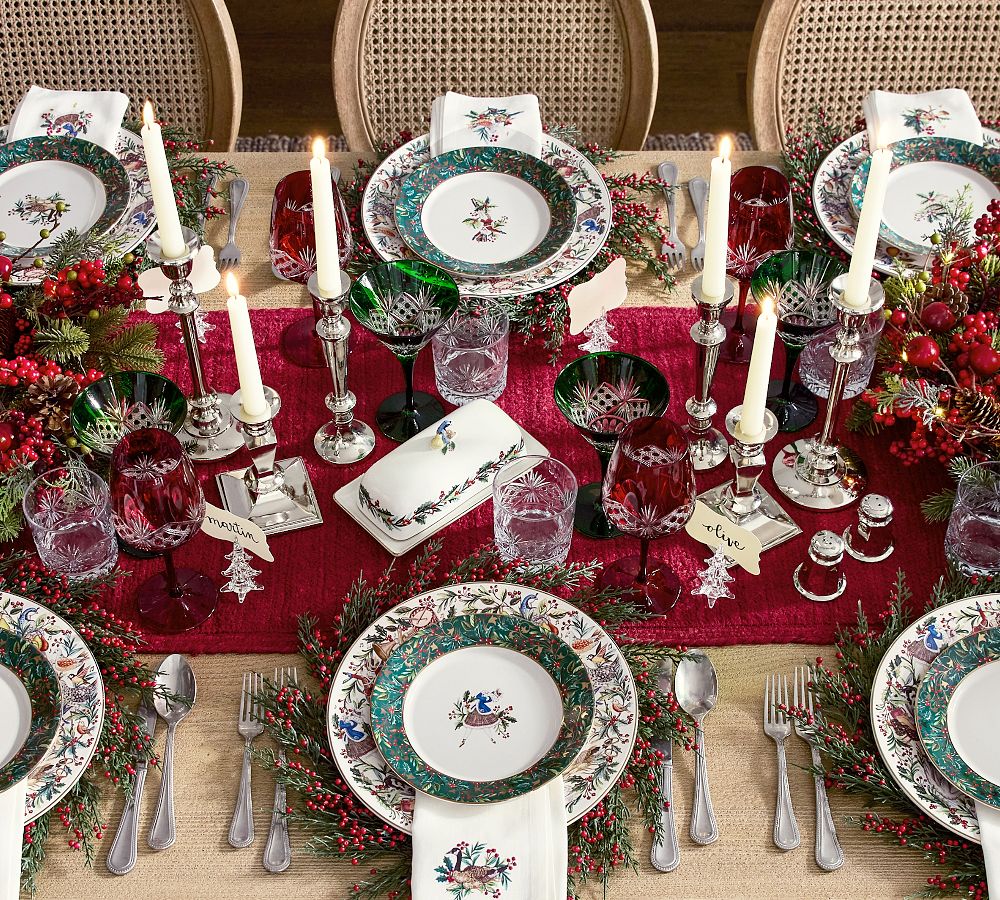 Pottery Barn 12 Days of Christmas Stoneware Appetizer Plates - Mixed Set of 12