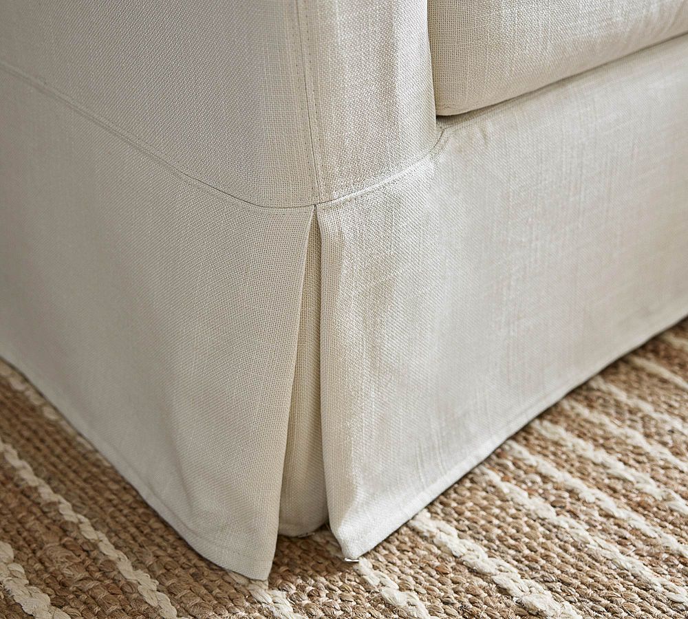 Pottery Barn York Roll Arm Slipcovered 3-Piece Sectional (93")
