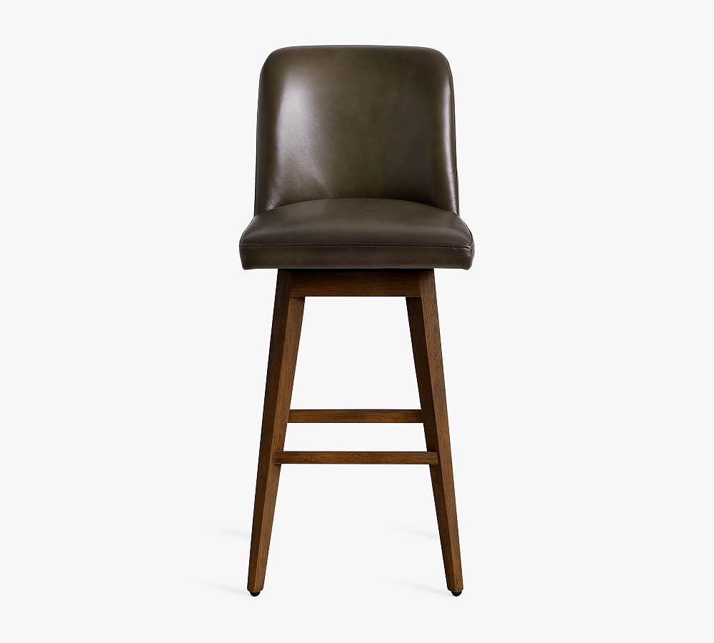 Pottery Barn Layton Leather Swivel Stool