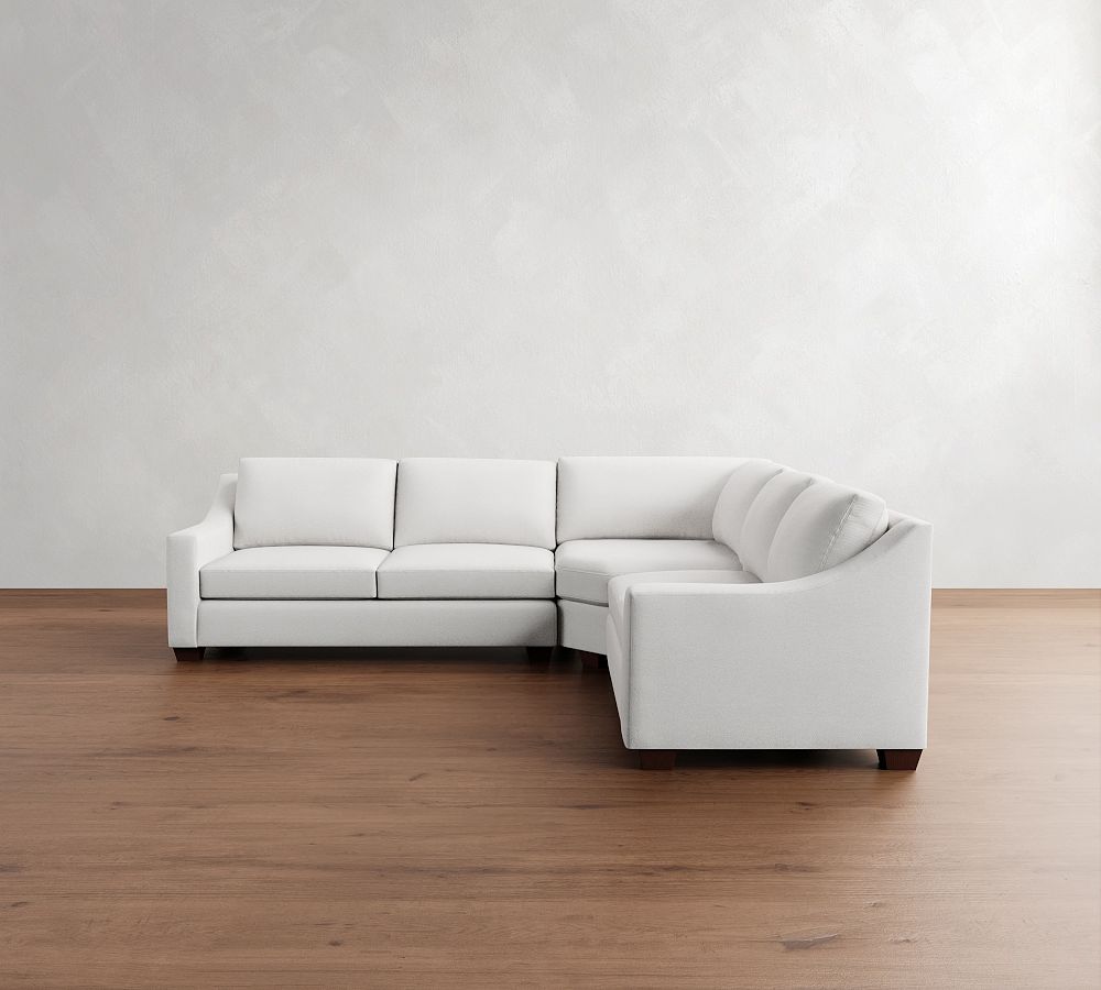 Pottery Barn York Slope Arm 3-Piece L-Shaped Wedge Sleeper Sectional (117")