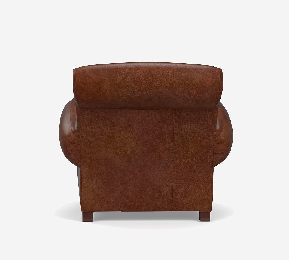 Pottery Barn Manhattan Roll Arm Leather Chair