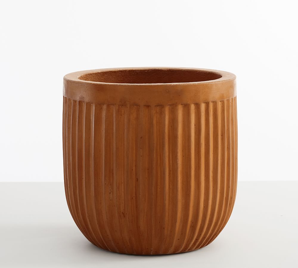 Pottery Barn Concrete Fluted Outdoor Planters