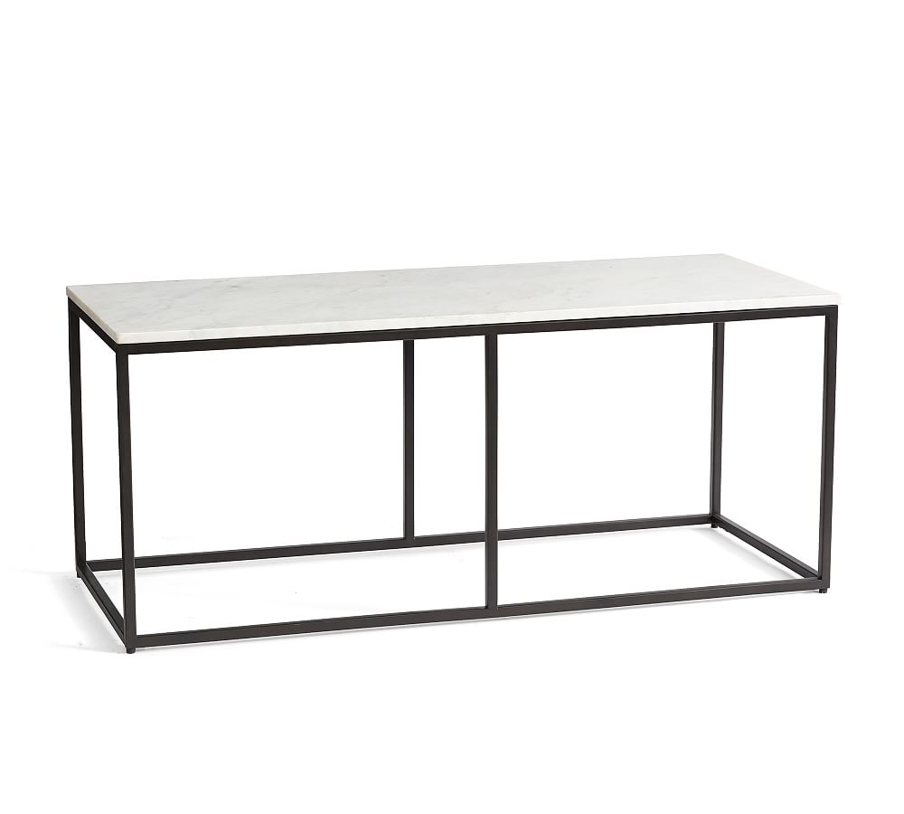 Pottery Barn Delaney Rectangular Marble Coffee Table (40.5")