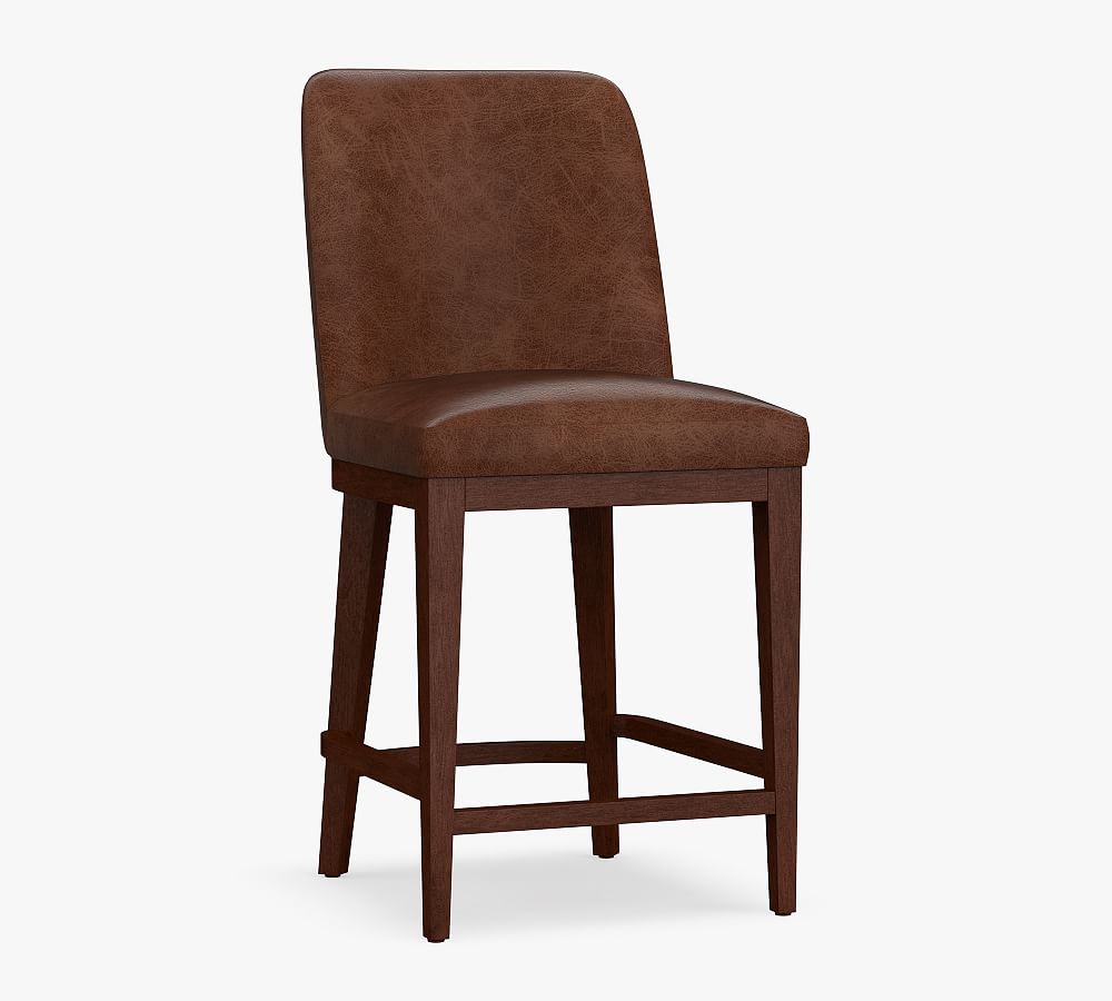 Pottery Barn Layton Leather Stool