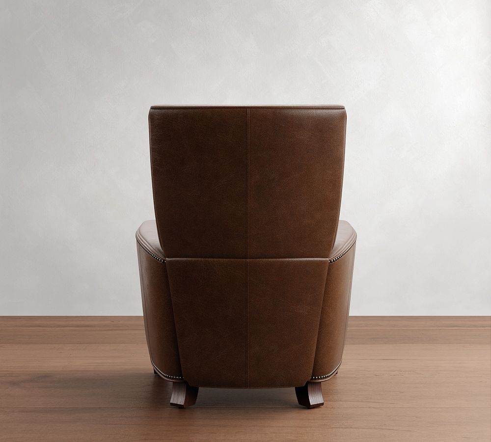 Pottery Barn Irving Square Arm Leather Manual & Power Recliner