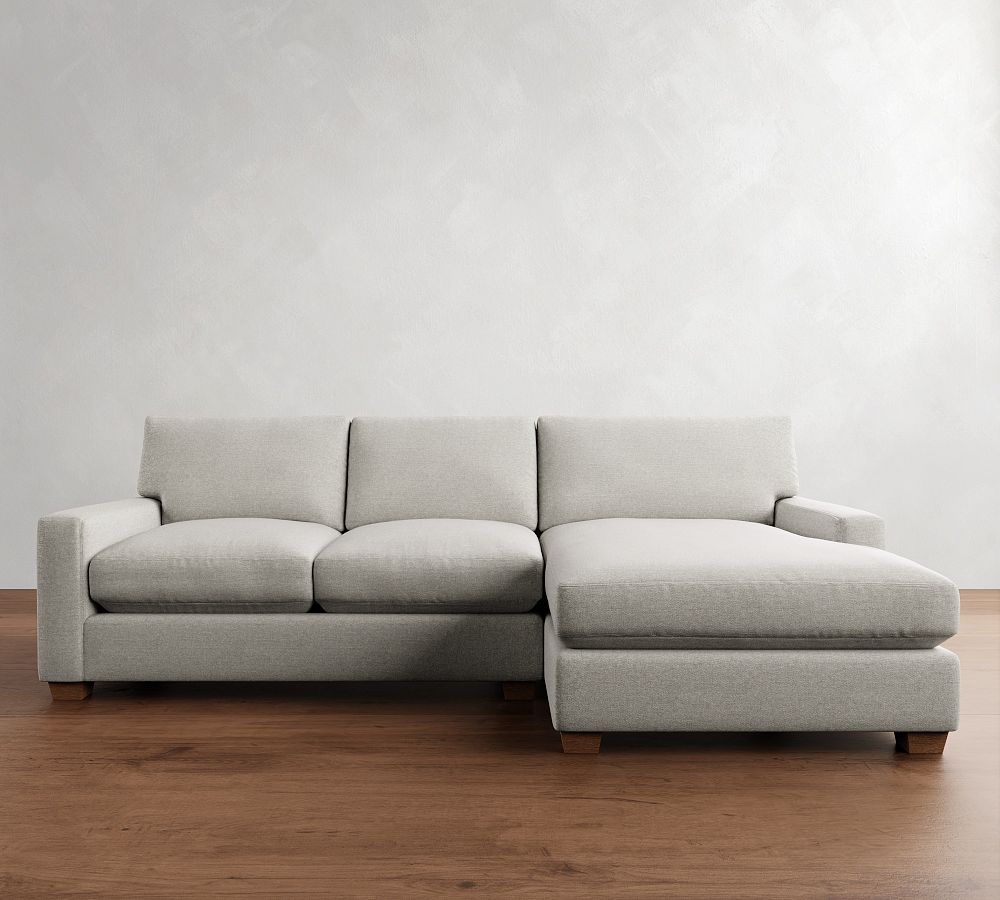 Pottery Barn PB Comfort Modern Square Arm Chaise Sectional (100"-126")