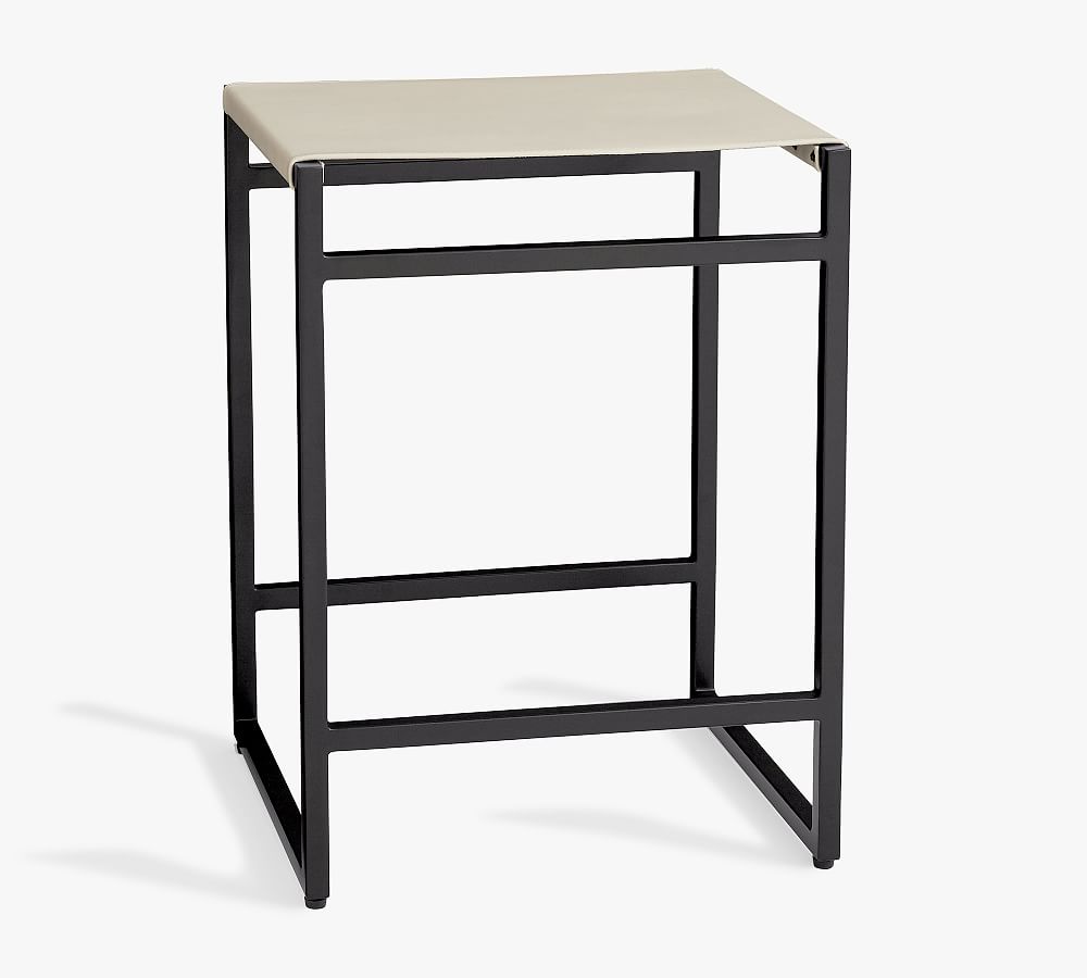 Pottery Barn Hardy Backless Leather Stool