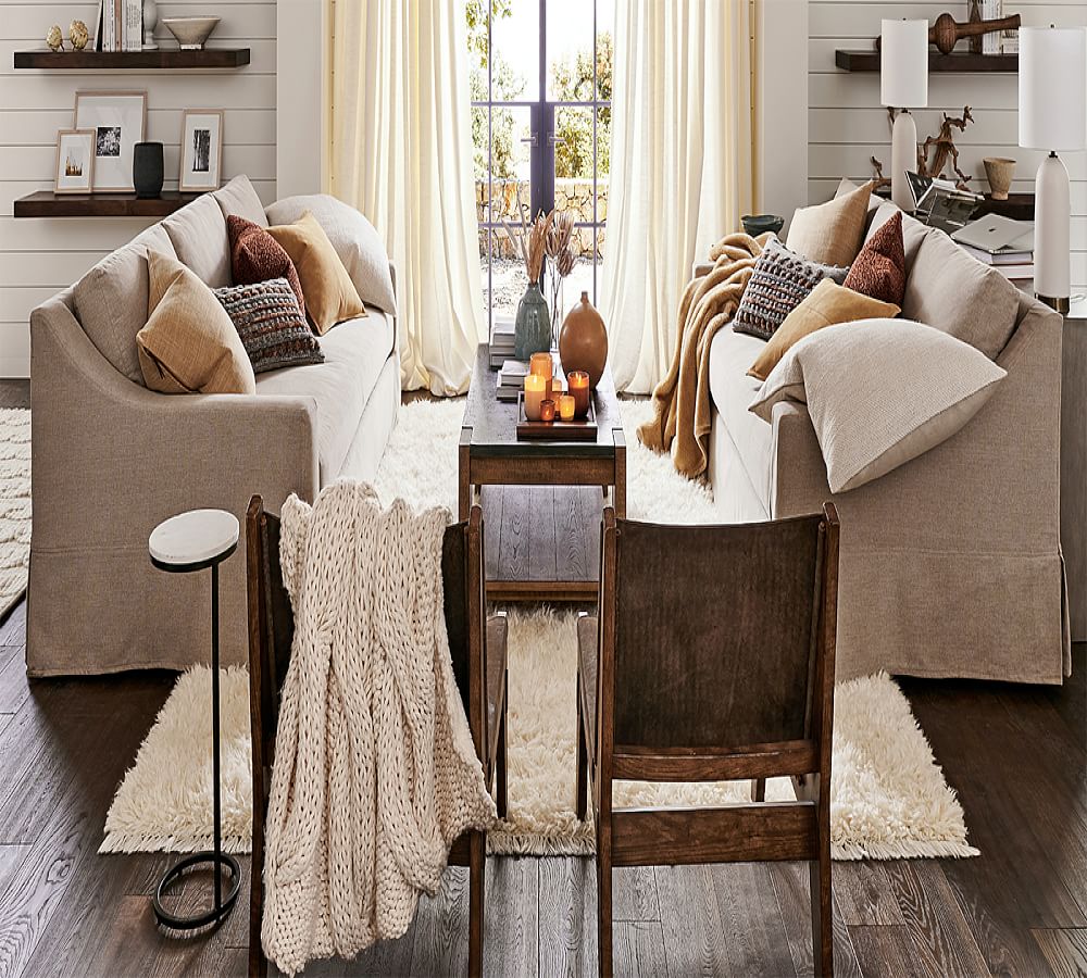 Pottery Barn York Slope Arm Slipcovered Sofa (60" - 108")