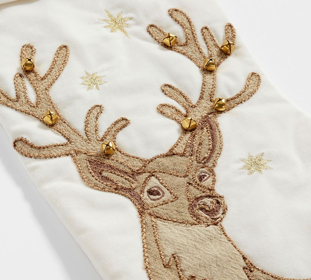 Pottery Barn Embellished Velvet Stockings