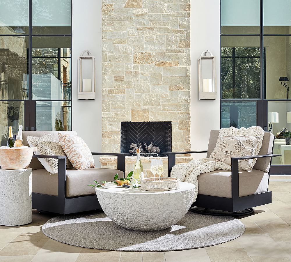 Pottery Barn Bolinas Concrete Outdoor Coffee Table