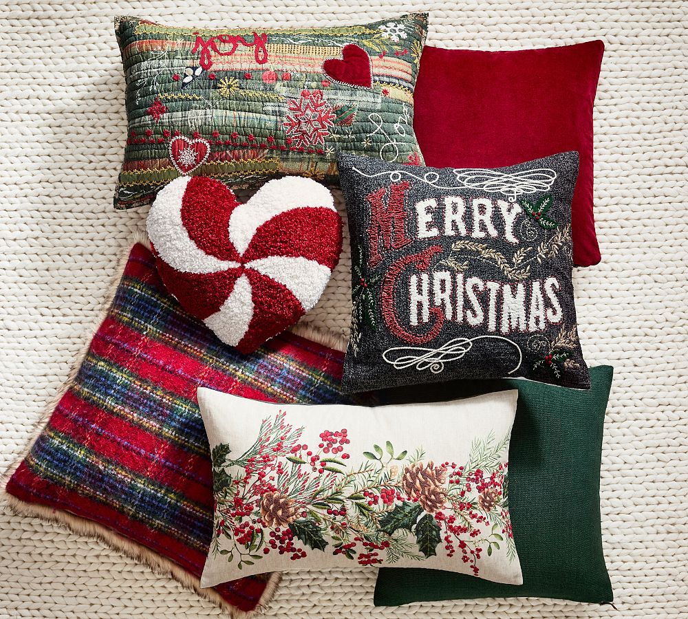 Pottery Barn Stewart Plaid with Faux Fur Back Pillow