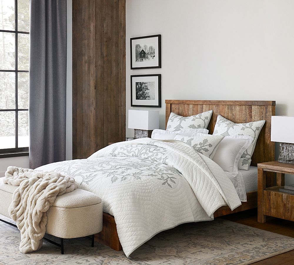 Pottery Barn Melrose Upholstered Storage Bench (57")