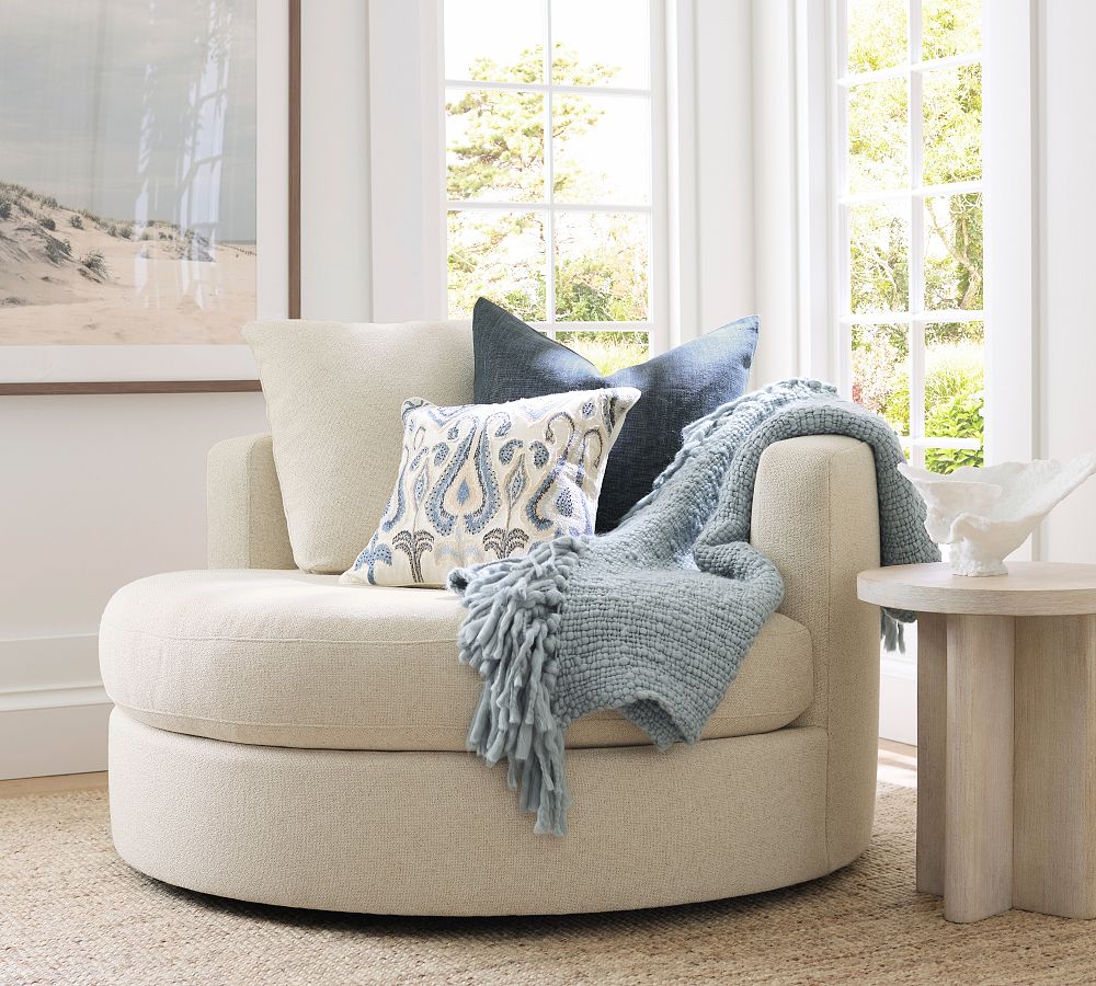 Pottery Barn Dreamy Handwoven Fringe Throw