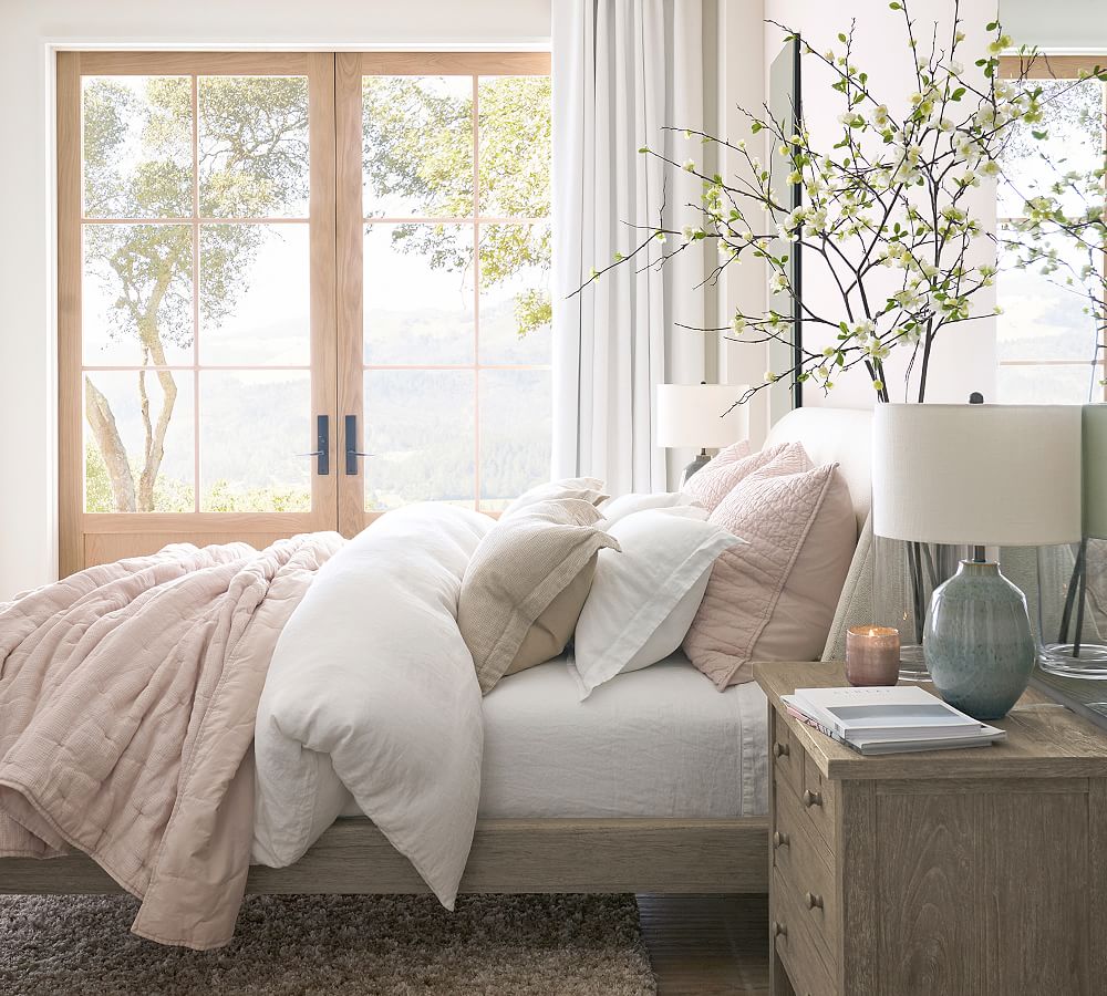 Pottery Barn European Flax Linen Waffle Quilt