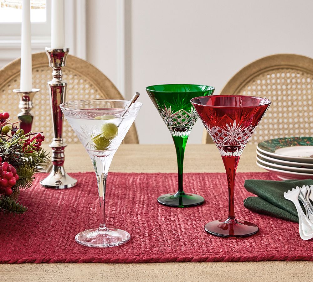 Pottery Barn Antique Cut Martini Glasses