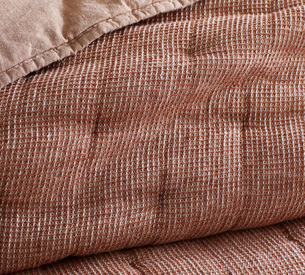 Pottery Barn European Flax Linen Waffle Quilt