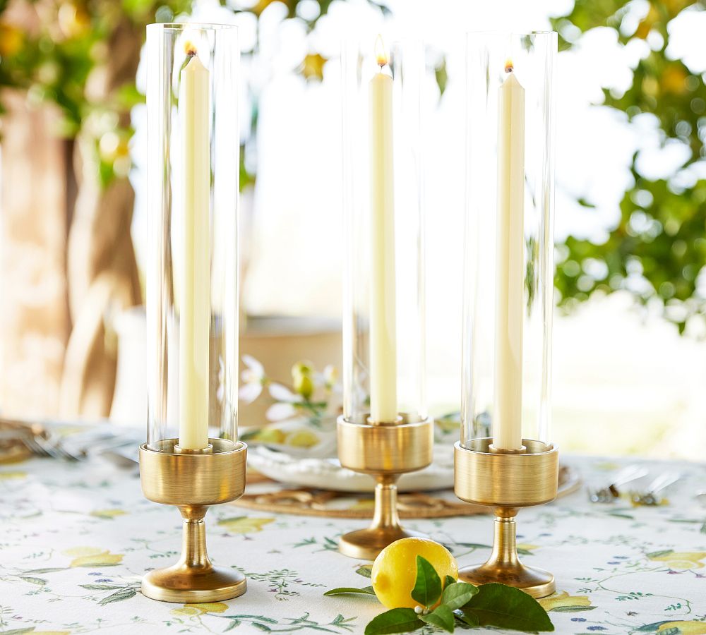 Pottery Barn Monique Lhuillier Salerno Hurricane Taper Candleholder