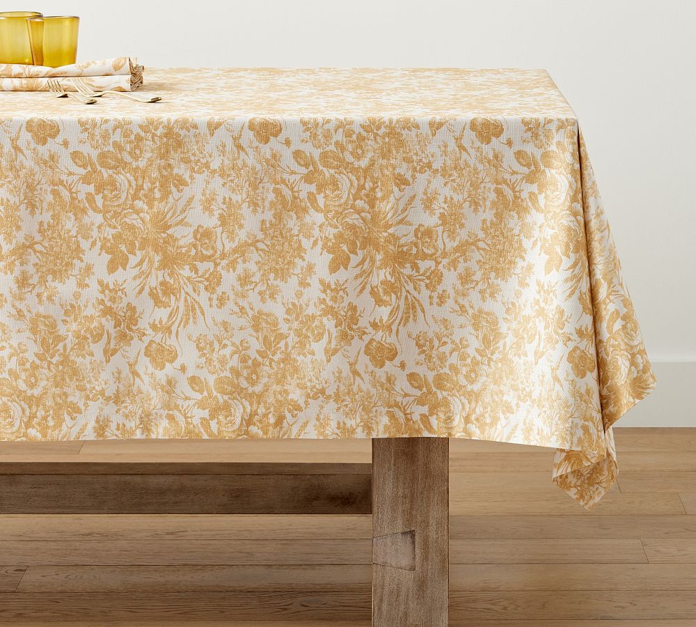 Pottery Barn Sorrel Toile Organic Cotton Tablecloth