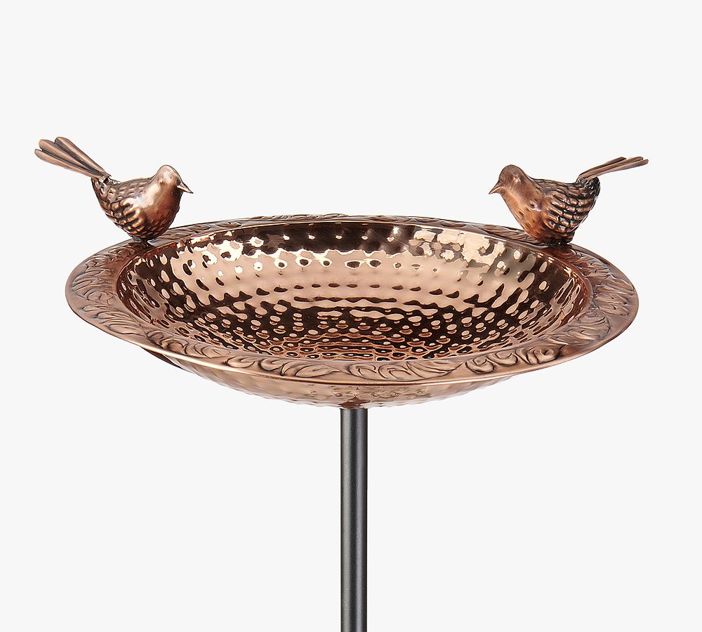 Pottery Barn Copper Bird Bath on Garden Pole