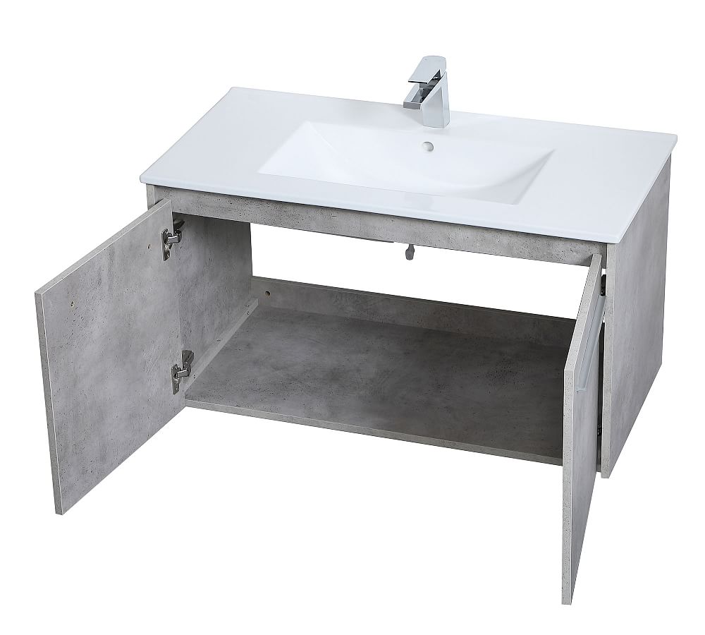Pottery Barn Luc 24-36" Single Sink Floating Vanity with Doors