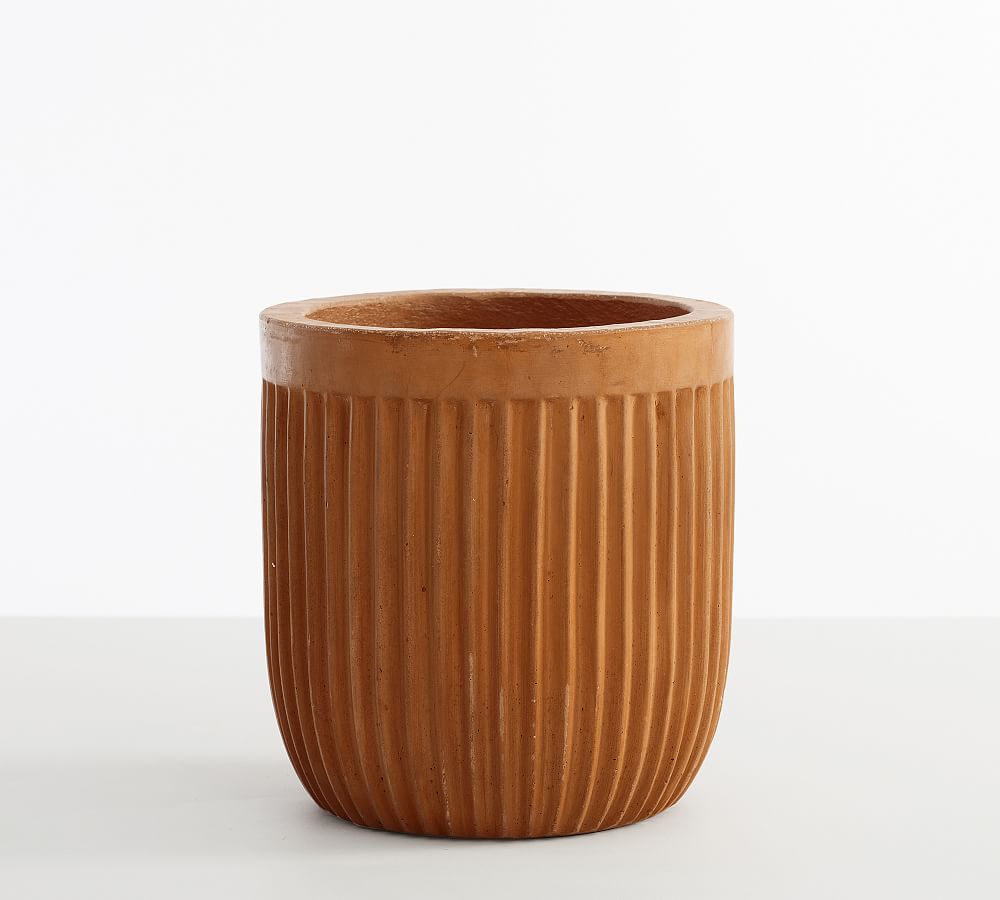 Pottery Barn Concrete Fluted Outdoor Planters