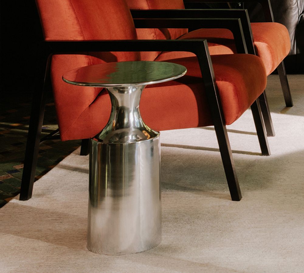 Pottery Barn Luciano Round Metal Accent Table (14.5")