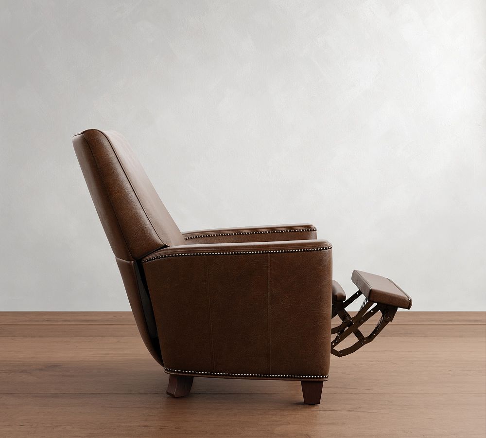 Pottery Barn Irving Square Arm Leather Manual & Power Recliner