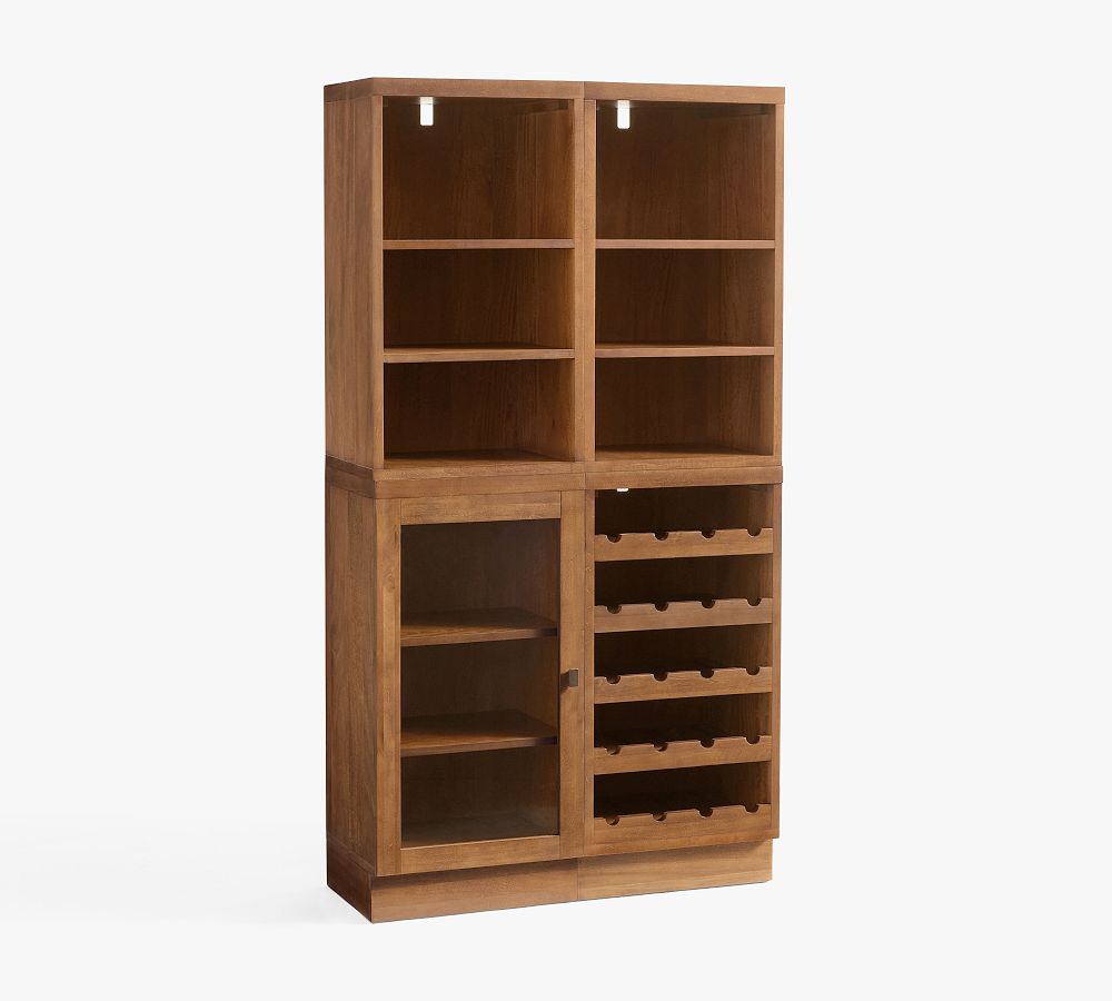 Pottery Barn Reed Modular Bar Shelf with Cabinet & Wine Storage (36")