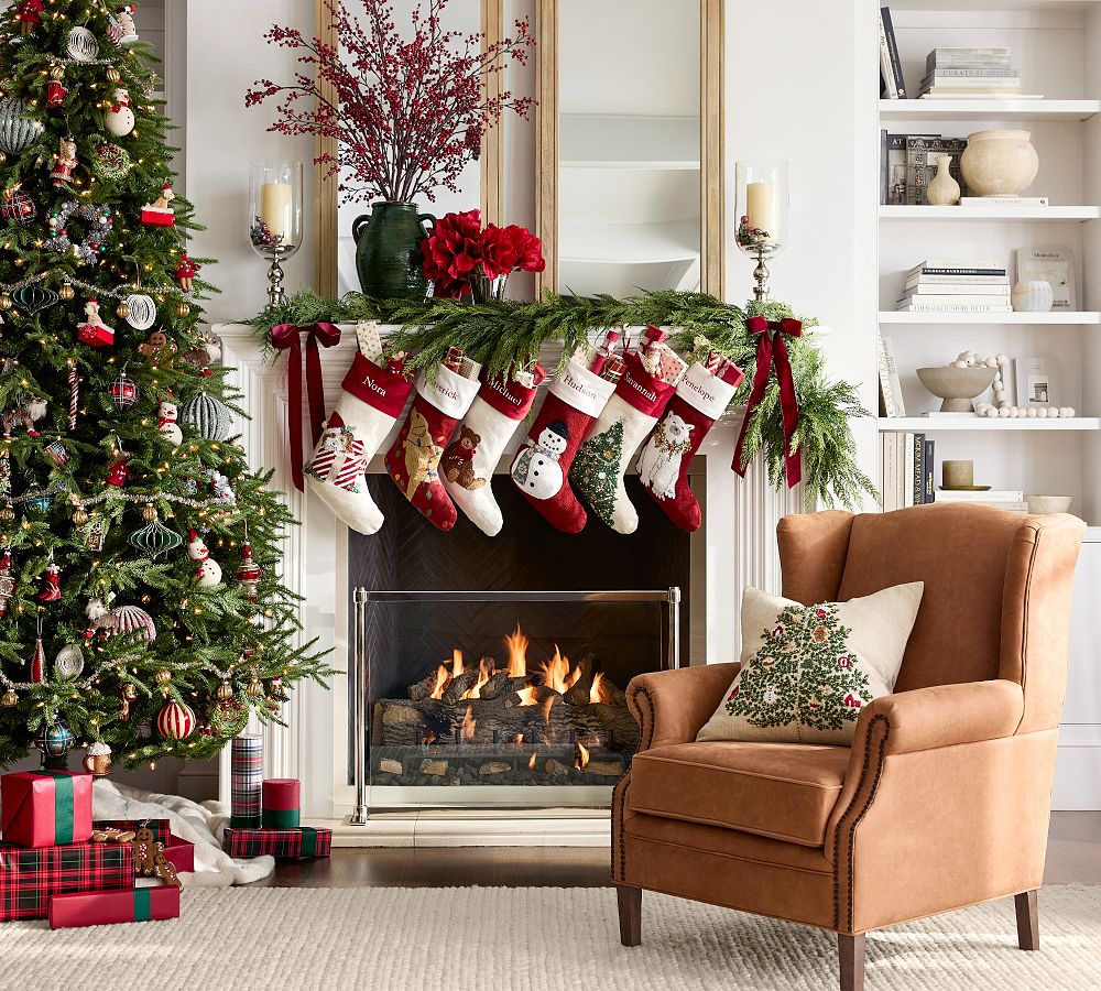 Pottery Barn Holiday Icons Crewel Stockings
