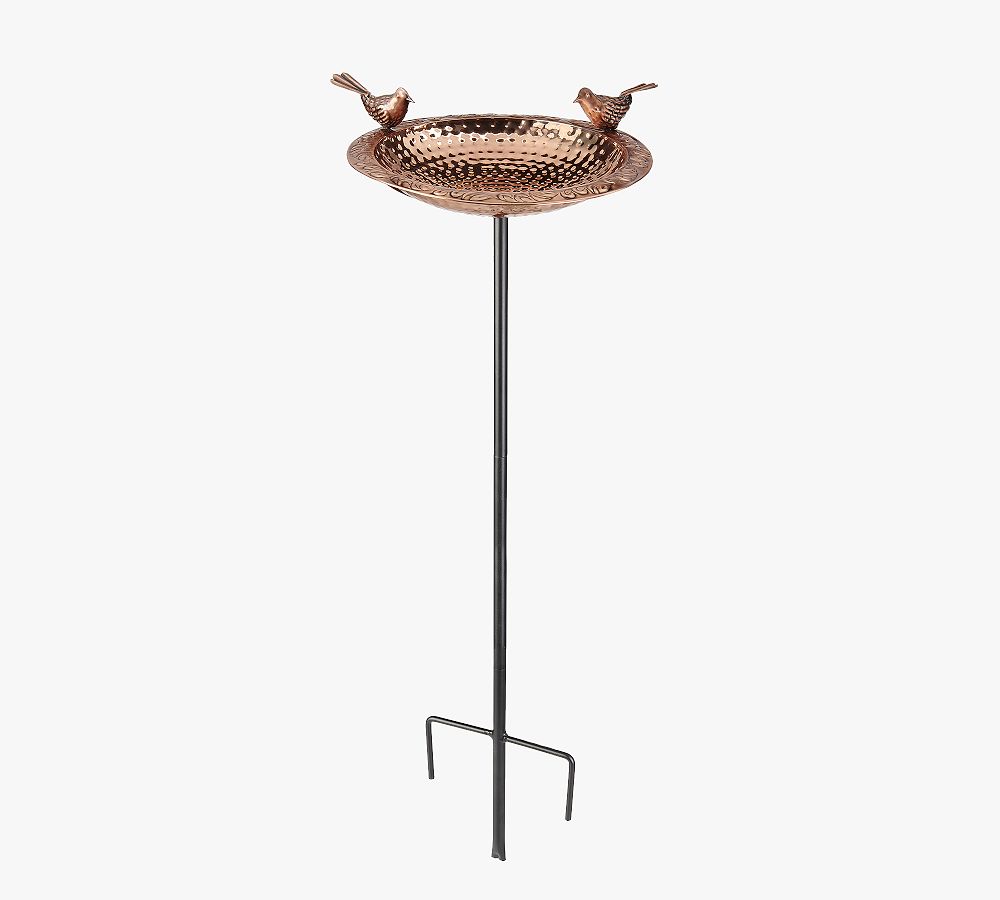 Pottery Barn Copper Bird Bath on Garden Pole