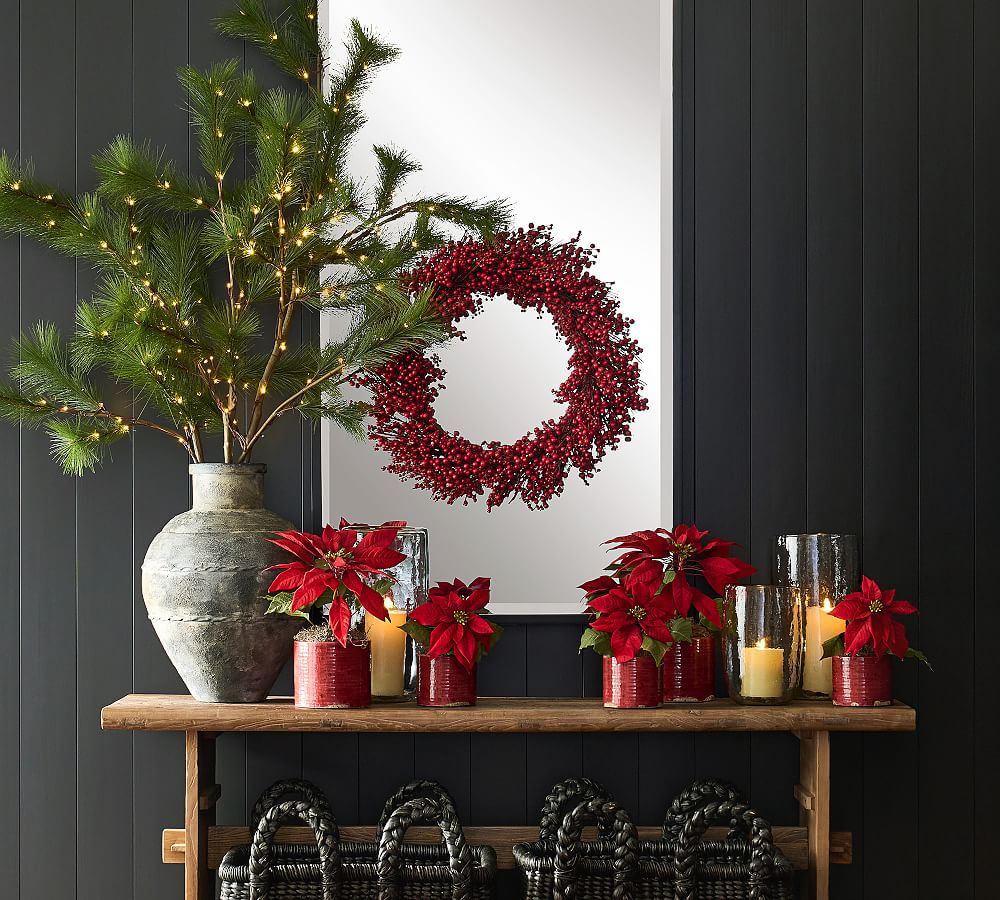 Pottery Barn Faux Potted Poinsettias