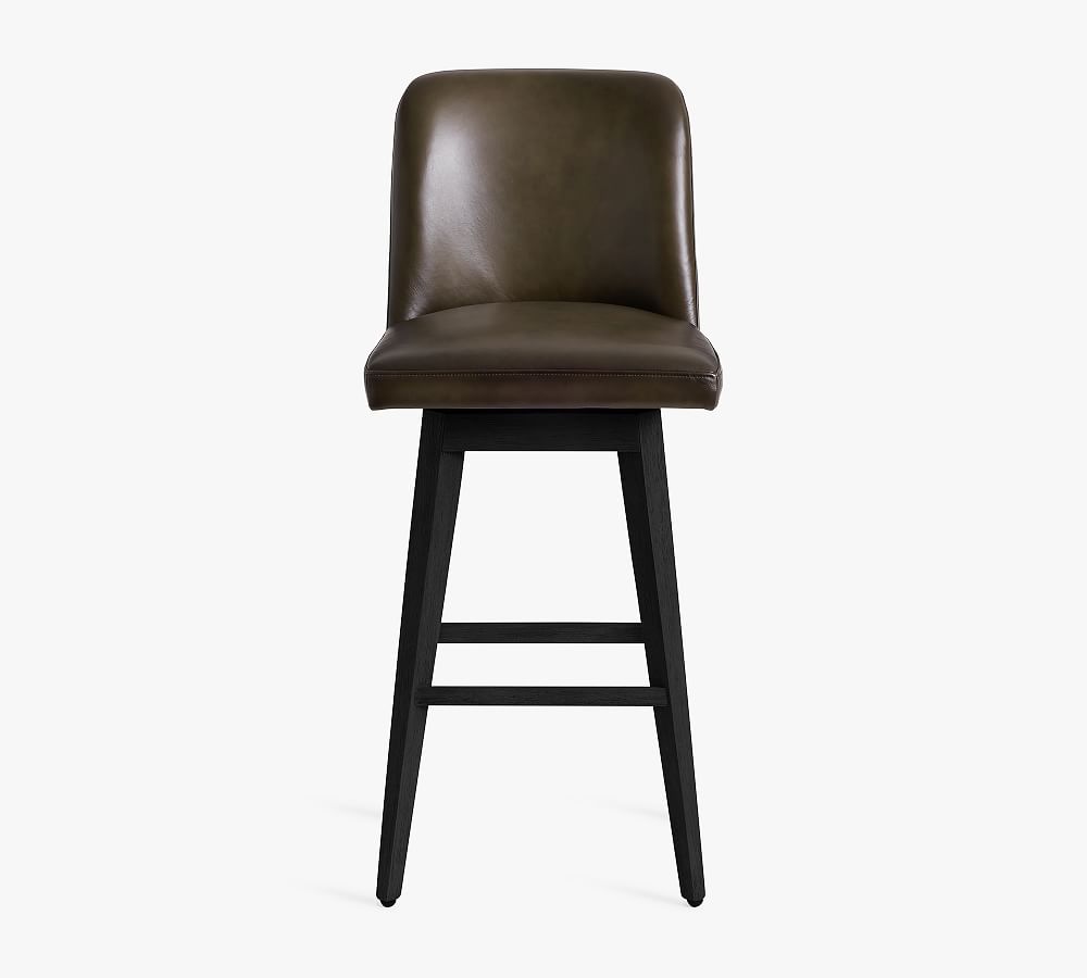 Pottery Barn Layton Leather Swivel Stool