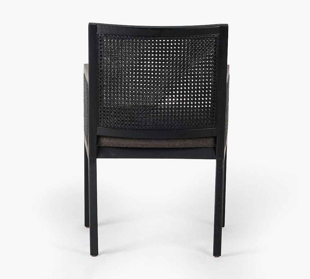 Pottery Barn Lisbon Cane Leather Dining Armchair