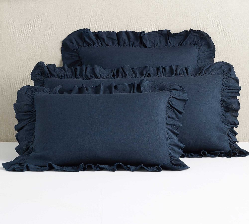 Pottery Barn Belgian Flax Linen Fringe Ruffle Sham
