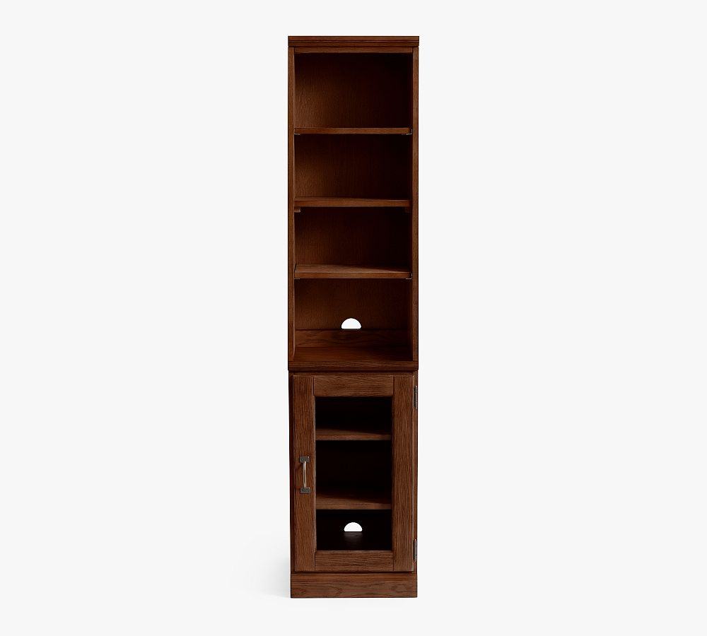 Pottery Barn Printer's Narrow Bookcase with Display Cabinet (16")