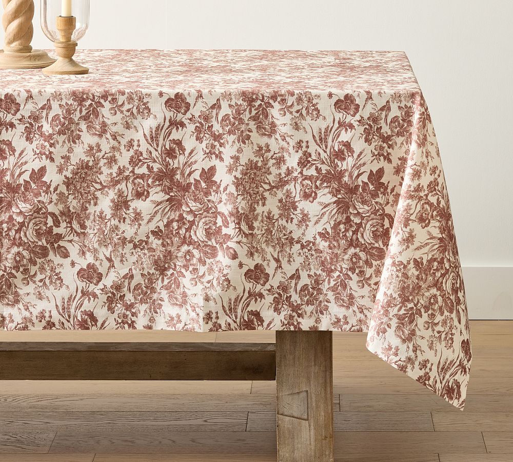 Pottery Barn Sorrel Toile Organic Cotton Tablecloth