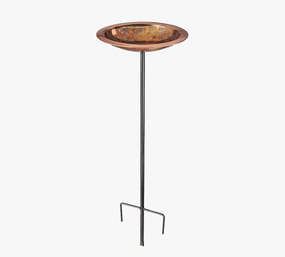 Pottery Barn Copper Bird Bath on Garden Pole