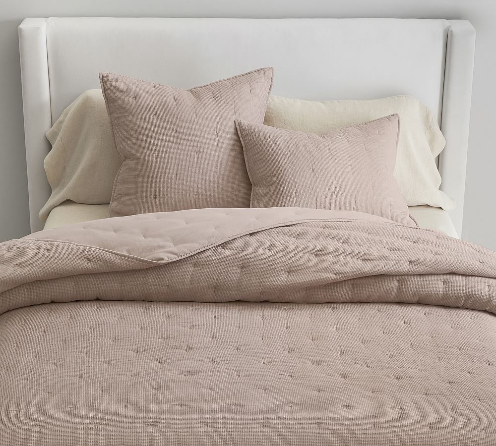 Pottery Barn European Flax Linen Waffle Quilt