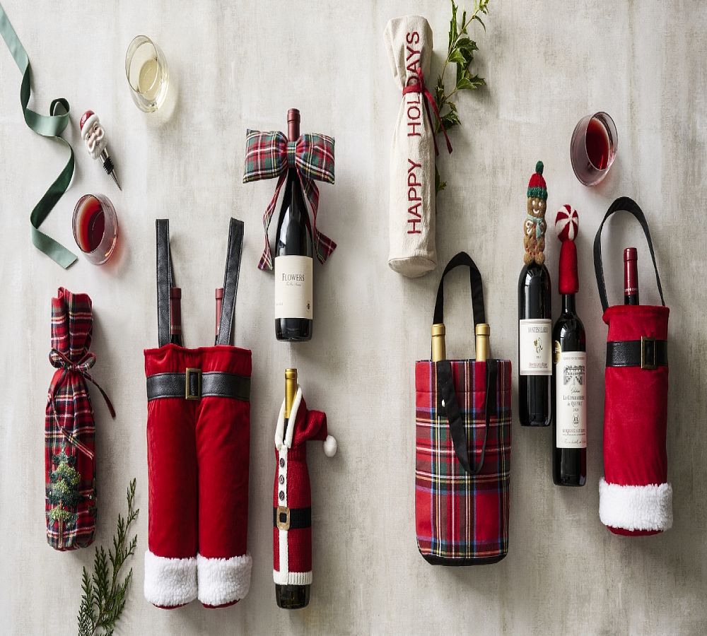 Pottery Barn Holiday Wine Topper Collection