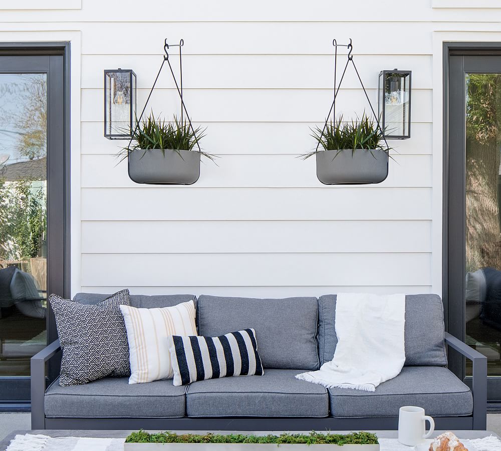 Pottery Barn All Weather Eco Hevea 14" Hanging Bowl Planters