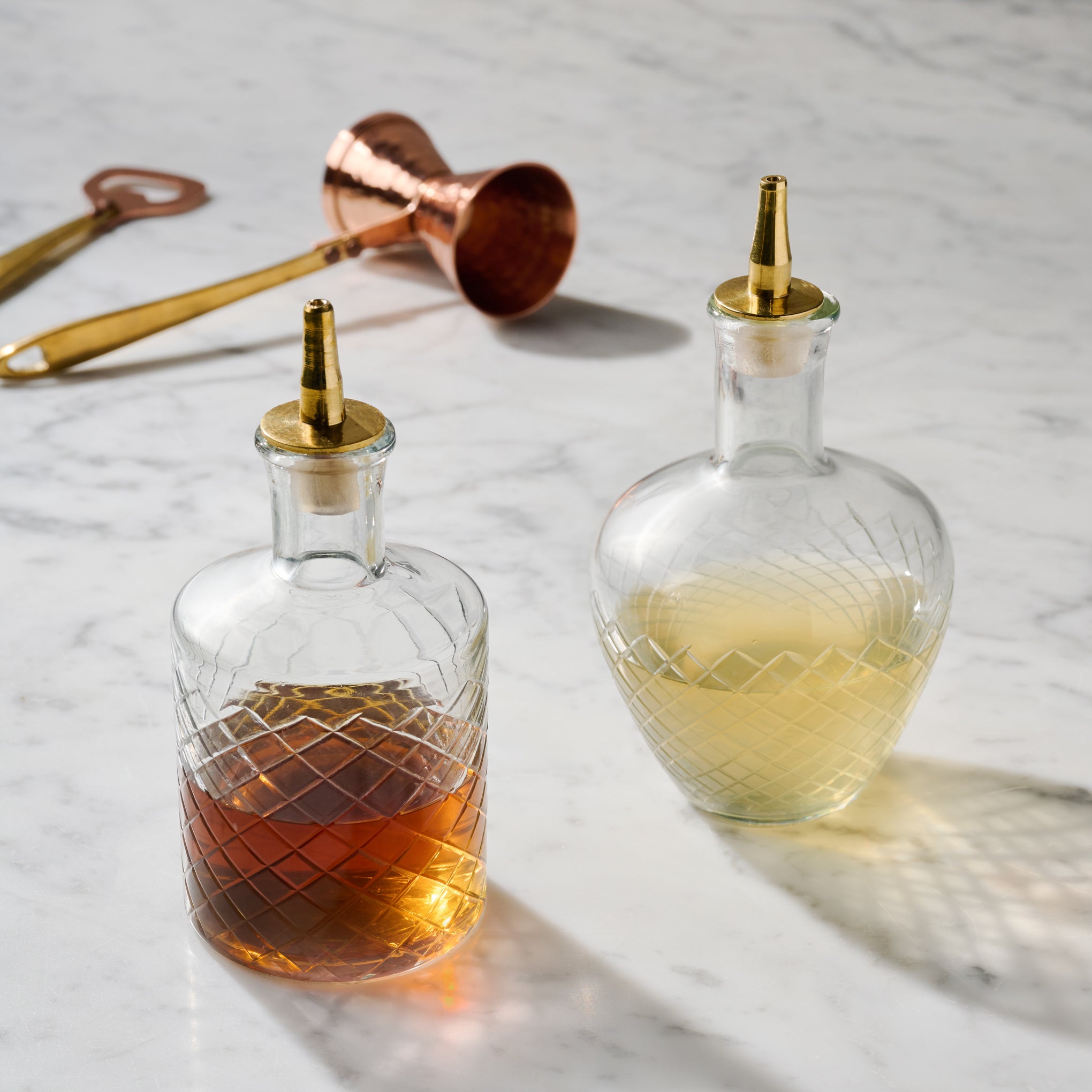 Magnolia Vintage-Inspired Etched Glass Bottle