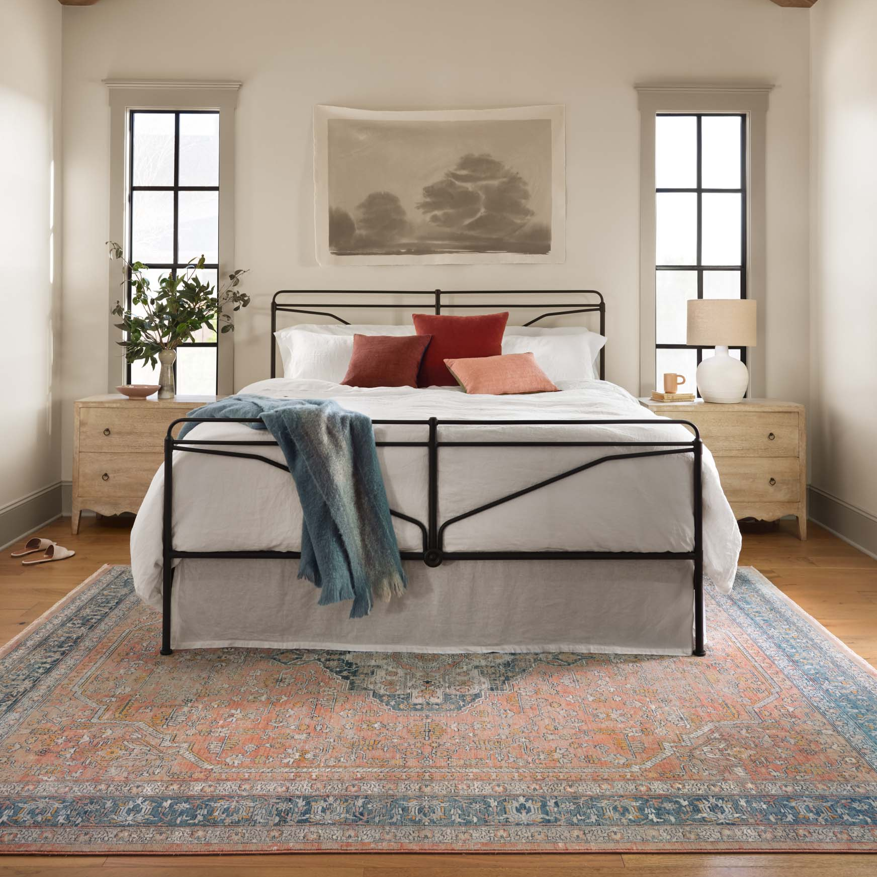 Magnolia Elise Coral Blue Rug