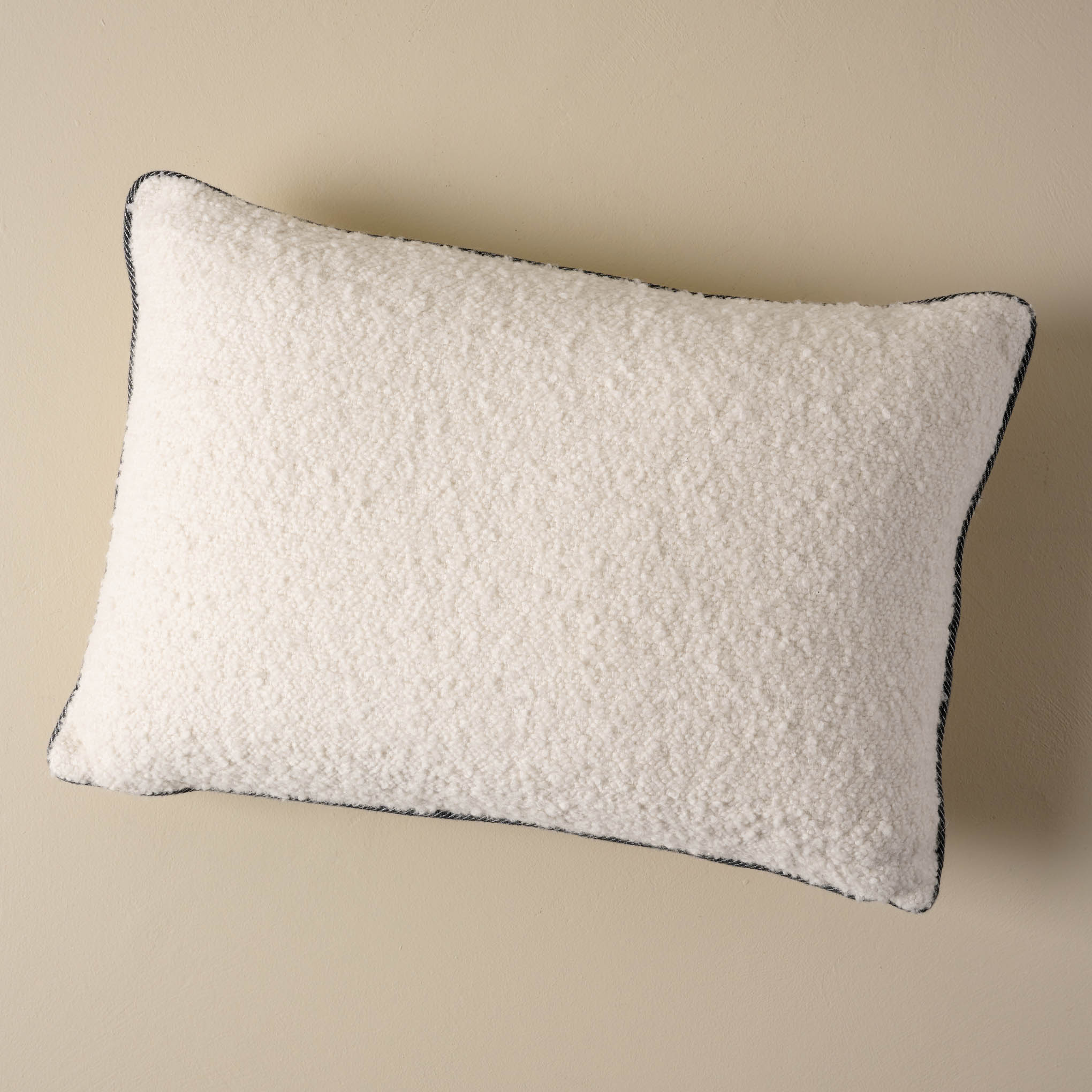Magnolia Boucle Cream Pillow with Serged Edge