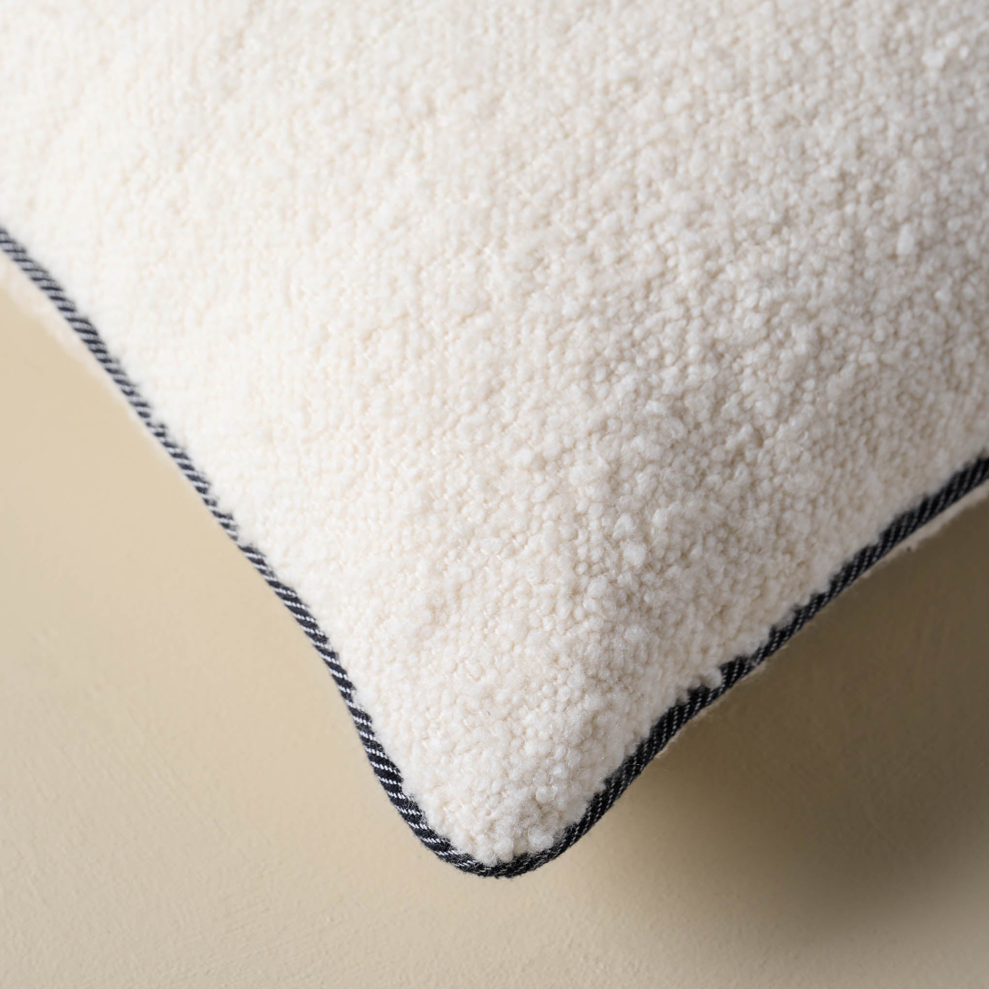 Magnolia Boucle Cream Pillow with Serged Edge