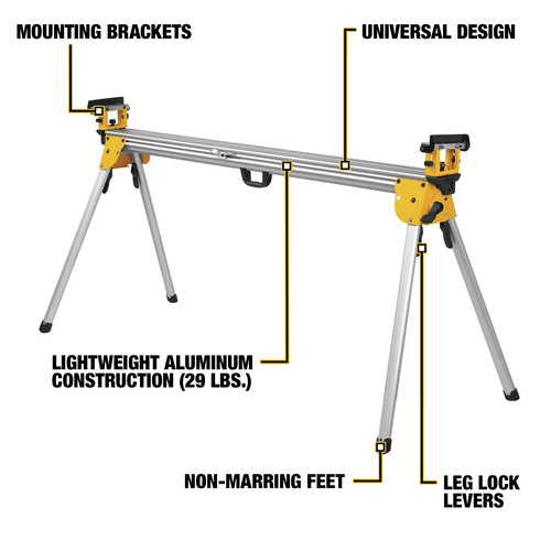 DEWALT Dewalt DWX723 9 in. x 151 in. x 32 in. Heavy Duty Miter saw Stand - Silver