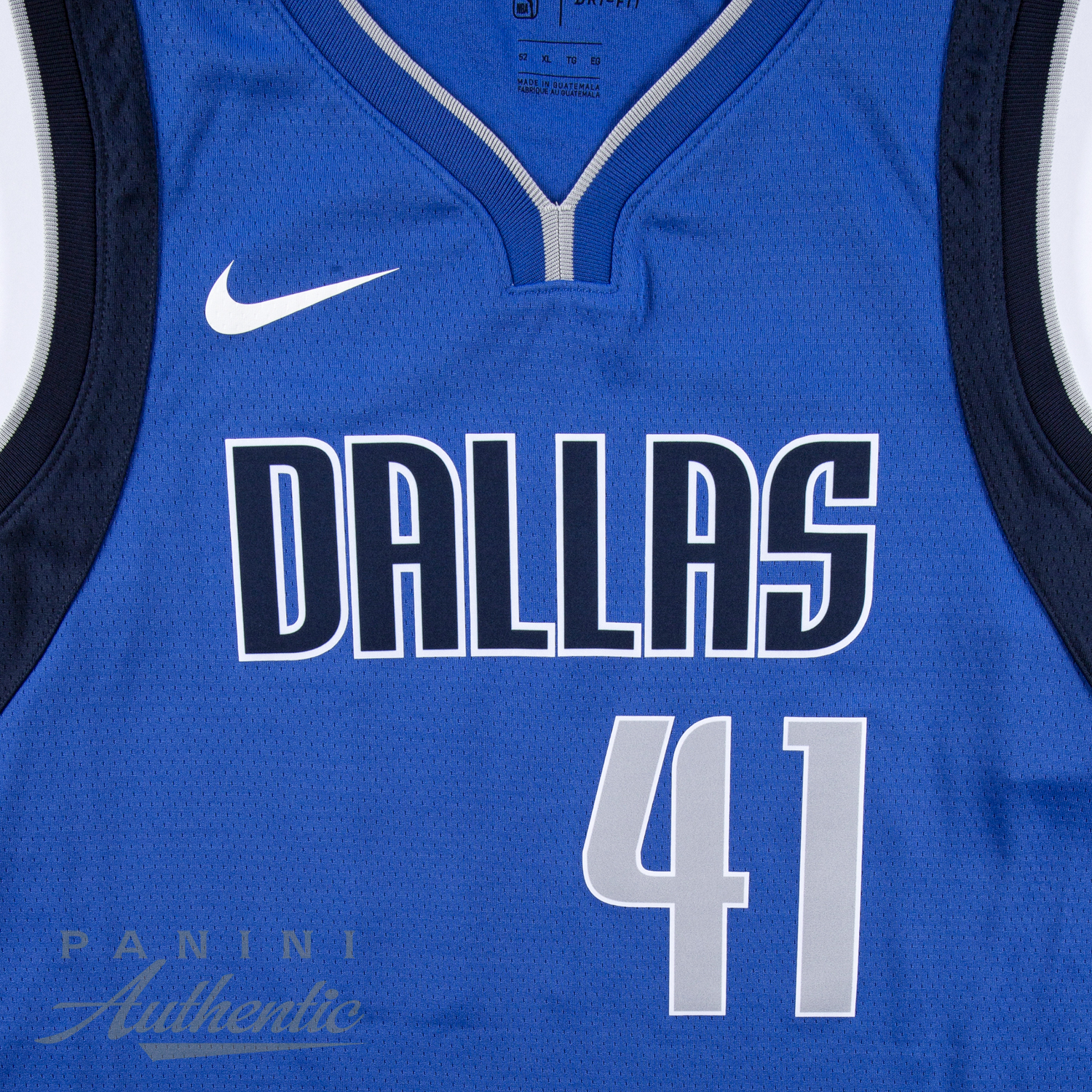 Panini America Dirk Nowitzki Autographed Nike Dallas Mavericks Blue Swingman Jersey with 