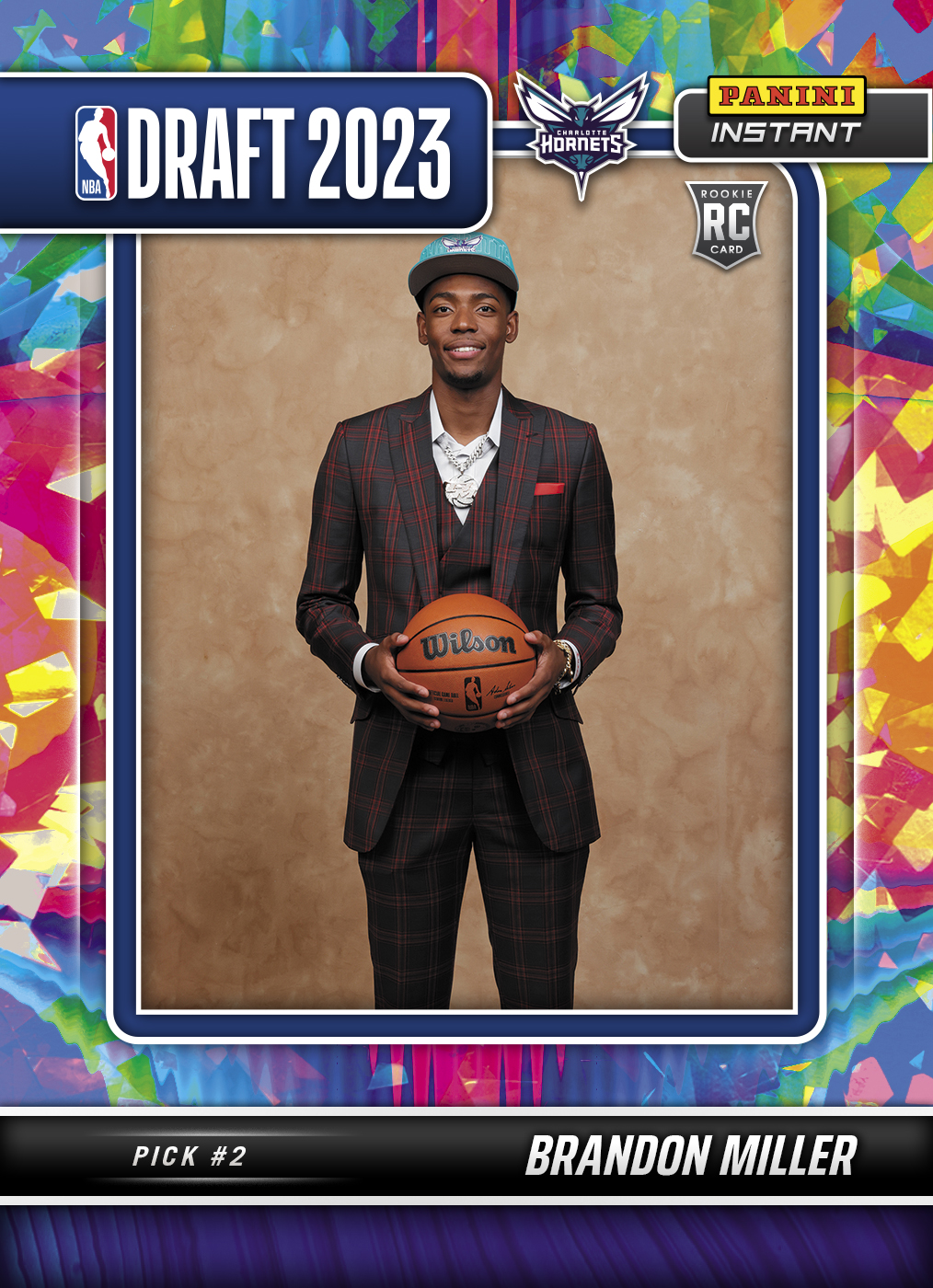 Panini America Brandon Miller - 2023-24 NBA INSTANT DRAFT NIGHT #2 - Versicolor /5