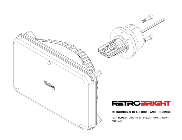 Holley Holley RetroBright LED Forward Facing Light - Modern White(5700K) HIGH-BEAM ONLY