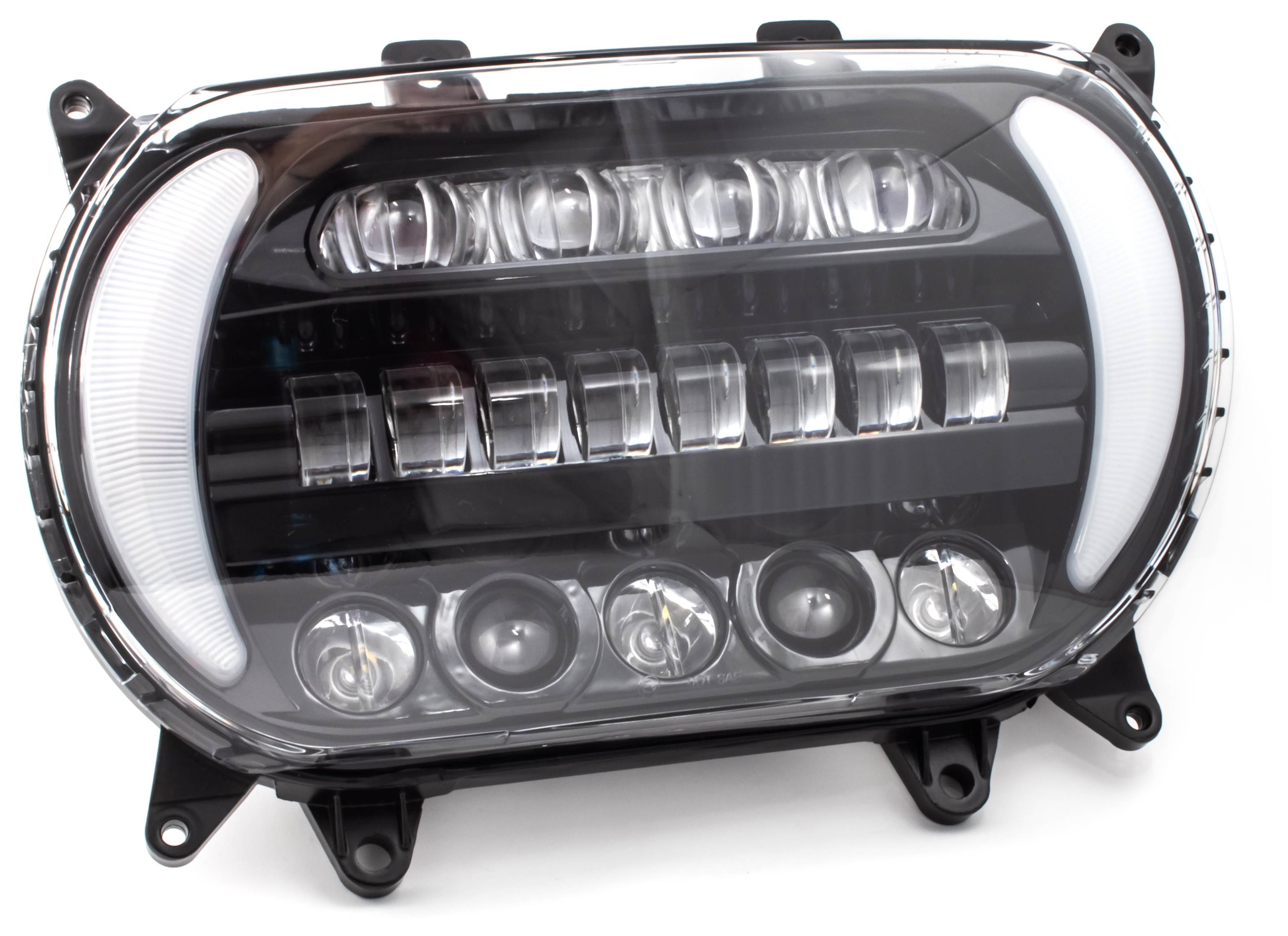 Letric Lighting Co. Sharktooth LED Headlamp w/ Switchback Turn Signals For Harley Road Glide